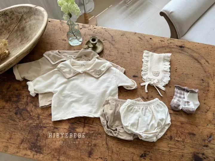 Hi Byebebe - Korean Baby Fashion - #onlinebabyshop - Noel Collar Top Bottom Set - 2