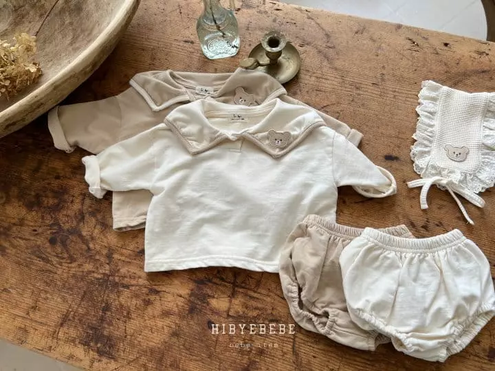 Hi Byebebe - Korean Baby Fashion - #smilingbaby - Noel Collar Top Bottom Set - 3