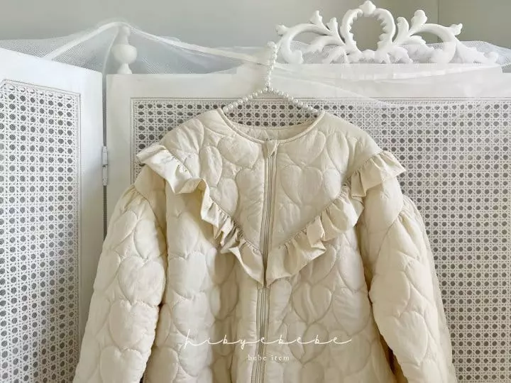 Hi Byebebe - Korean Women Fashion - #momslook - Mom  Heart Frill Padding Jumper - 4