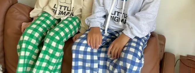 Hikiki - Korean Children Fashion - #discoveringself - Check Wide Pants - 7