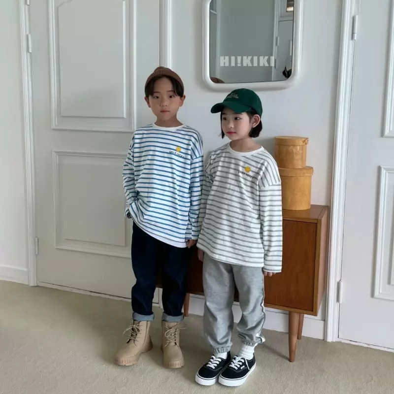 Hikiki - Korean Children Fashion - #discoveringself - Stripes Smile Tee