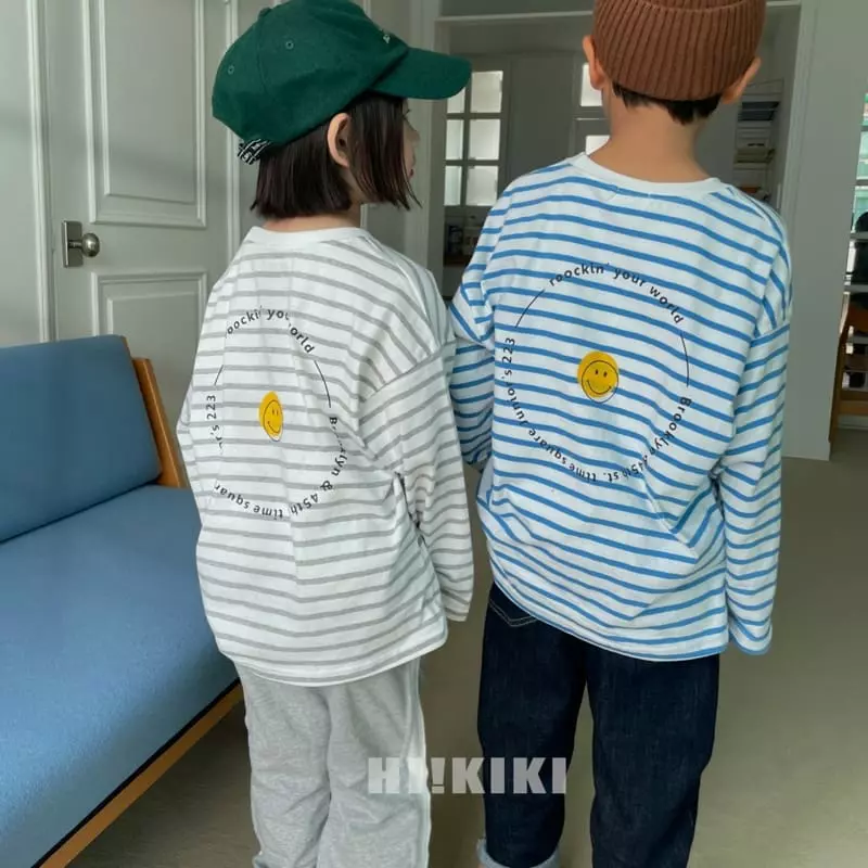 Hikiki - Korean Children Fashion - #fashionkids - Stripes Smile Tee - 2