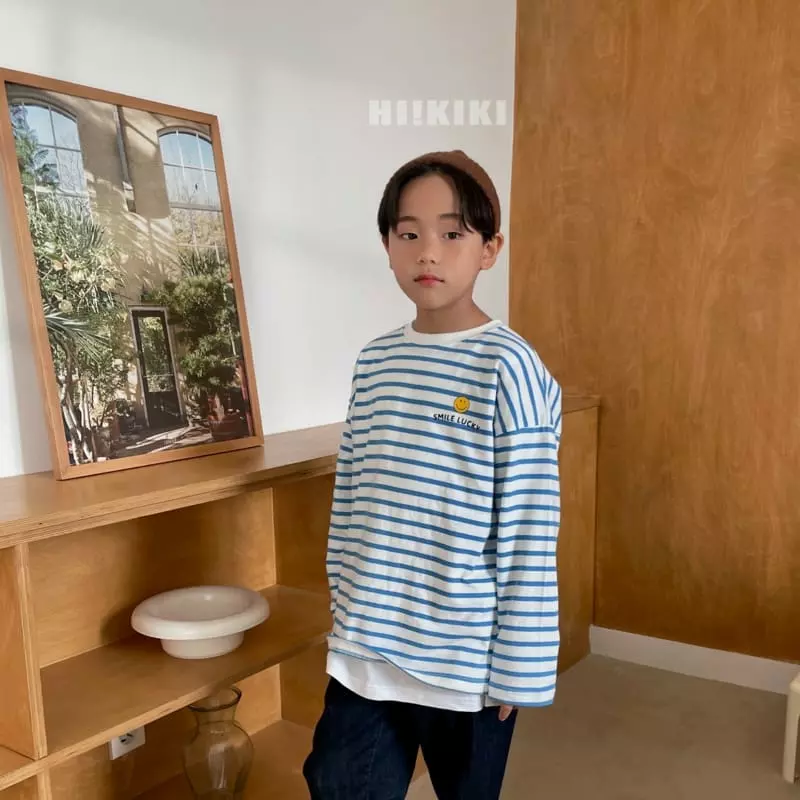 Hikiki - Korean Children Fashion - #kidsshorts - Stripes Smile Tee - 3