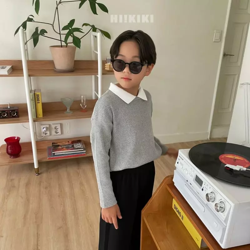 Hikiki - Korean Children Fashion - #littlefashionista - Collar Rib Tee - 4
