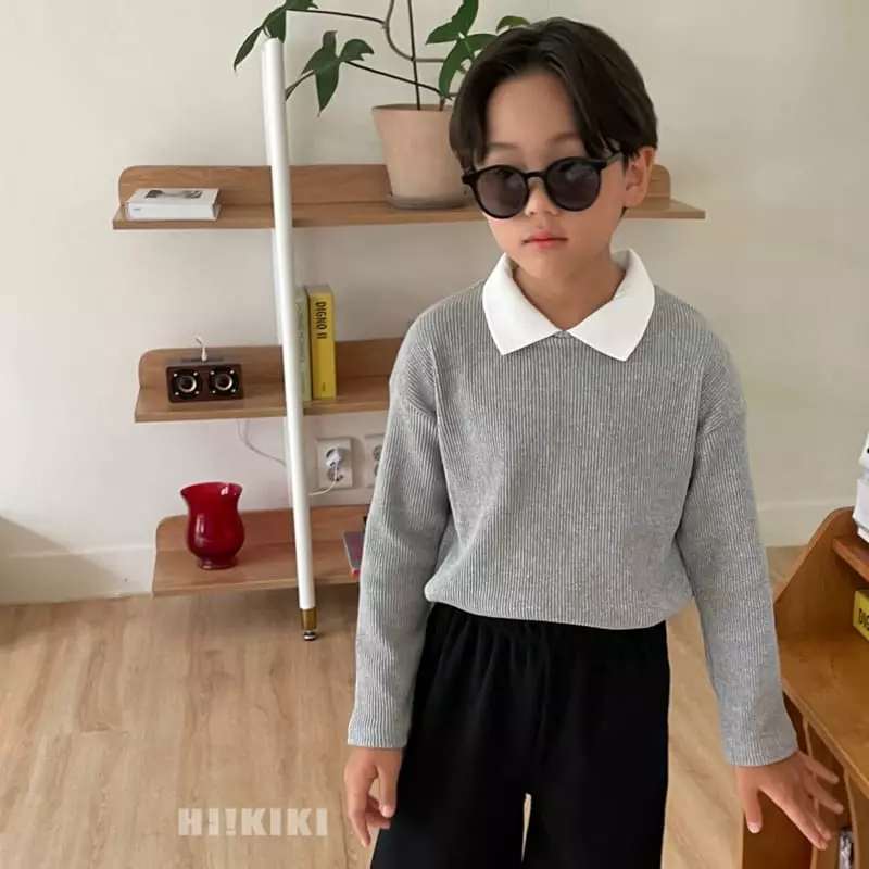 Hikiki - Korean Children Fashion - #minifashionista - Collar Rib Tee - 5