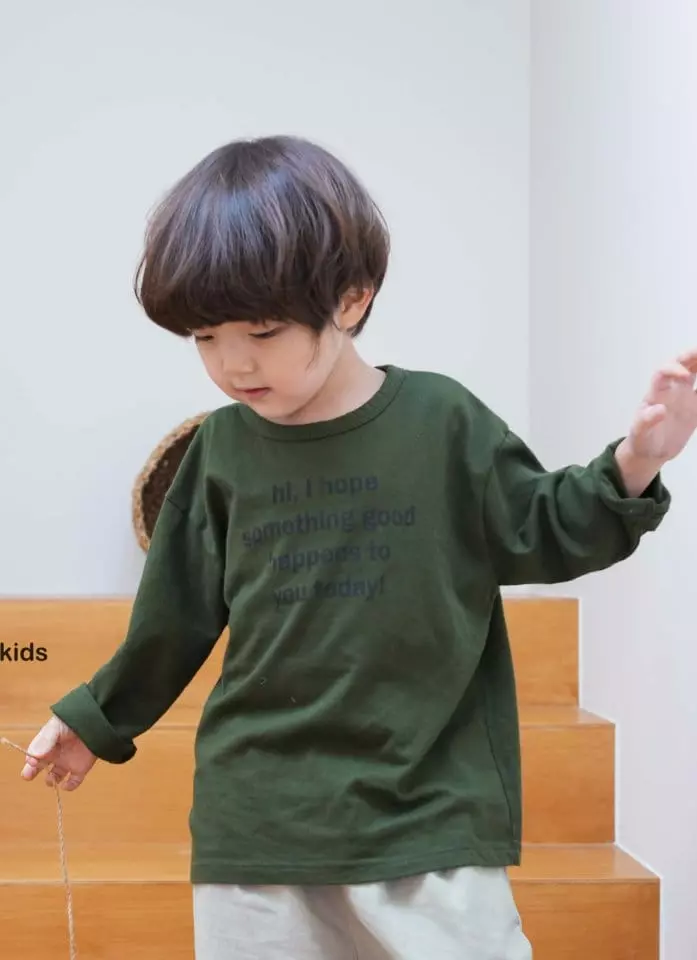 Hodoo - Korean Children Fashion - #kidsshorts - Letter Tee - 7