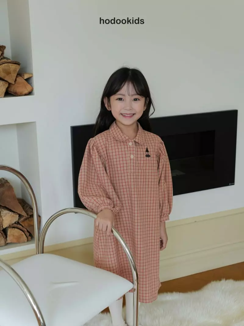 Hodoo - Korean Children Fashion - #kidsstore - Edge Check One-piece - 2