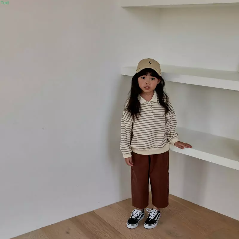 Honeybee - Korean Children Fashion - #Kfashion4kids - Stripes Collar Sweatshirt - 12