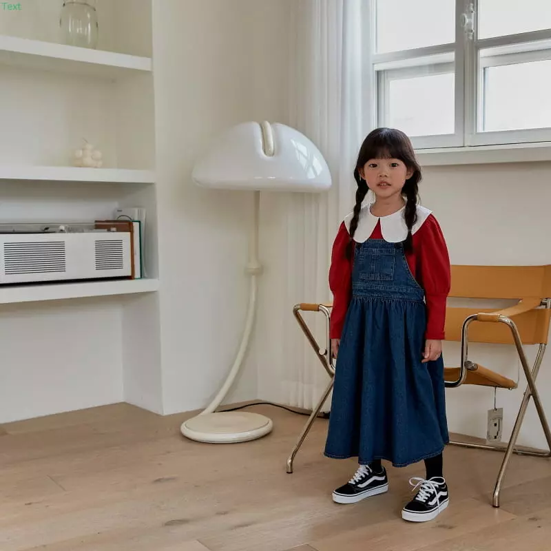Honeybee - Korean Children Fashion - #Kfashion4kids - Denim Dungarees Long Skirt - 2