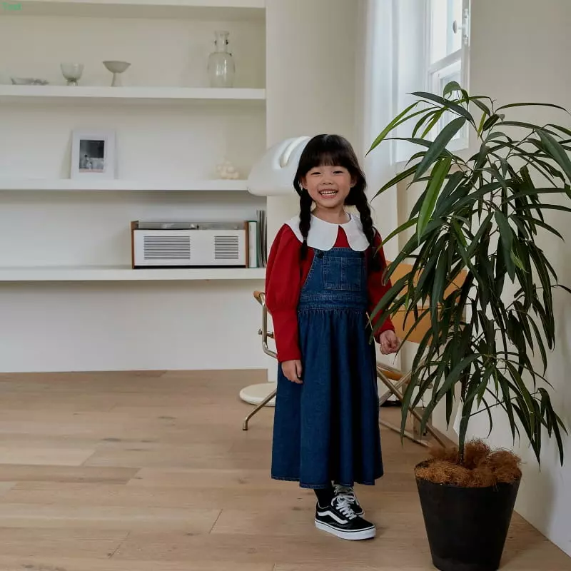 Honeybee - Korean Children Fashion - #childofig - Denim Dungarees Long Skirt - 10