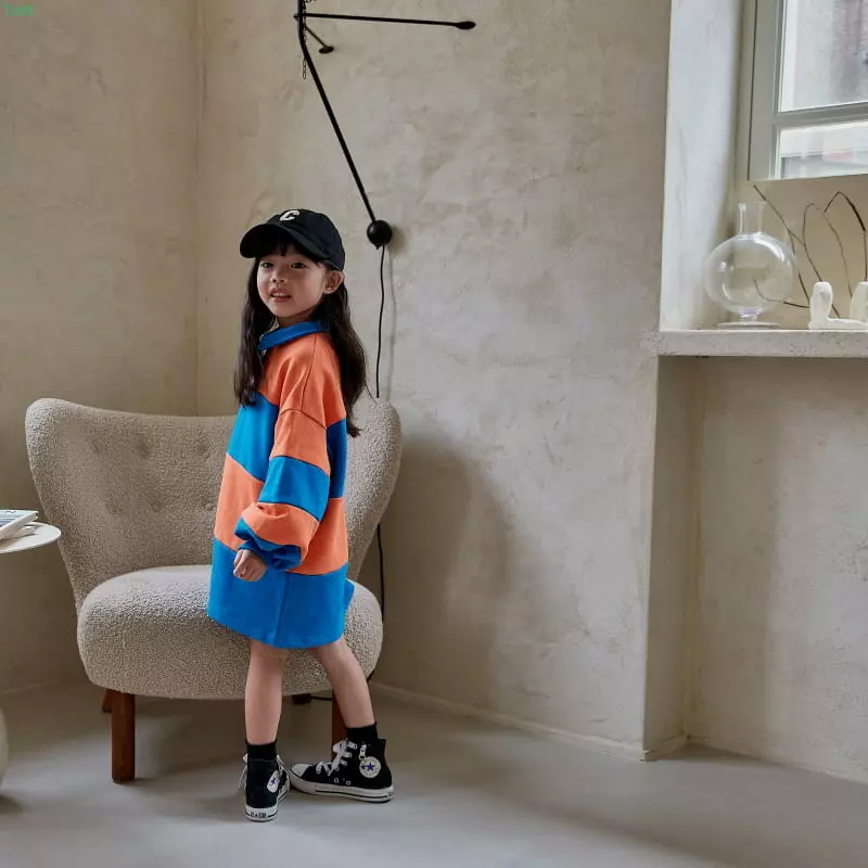 Honeybee - Korean Children Fashion - #childofig - Color Collar One-piece - 7