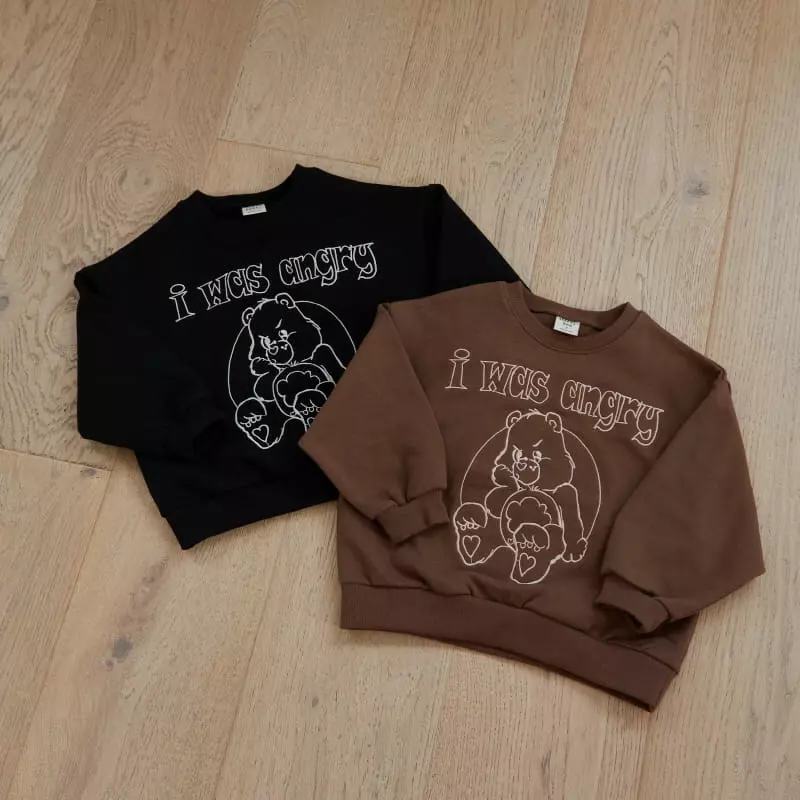 Honeybee - Korean Children Fashion - #childrensboutique - Bear Embroidery Sweatshirt