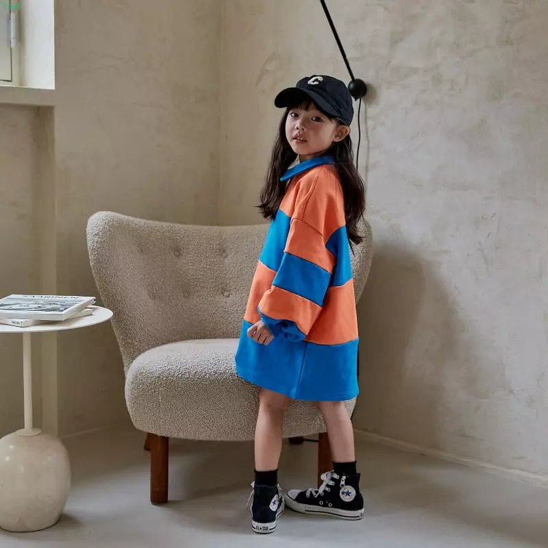 Honeybee - Korean Children Fashion - #childrensboutique - Color Collar One-piece - 8