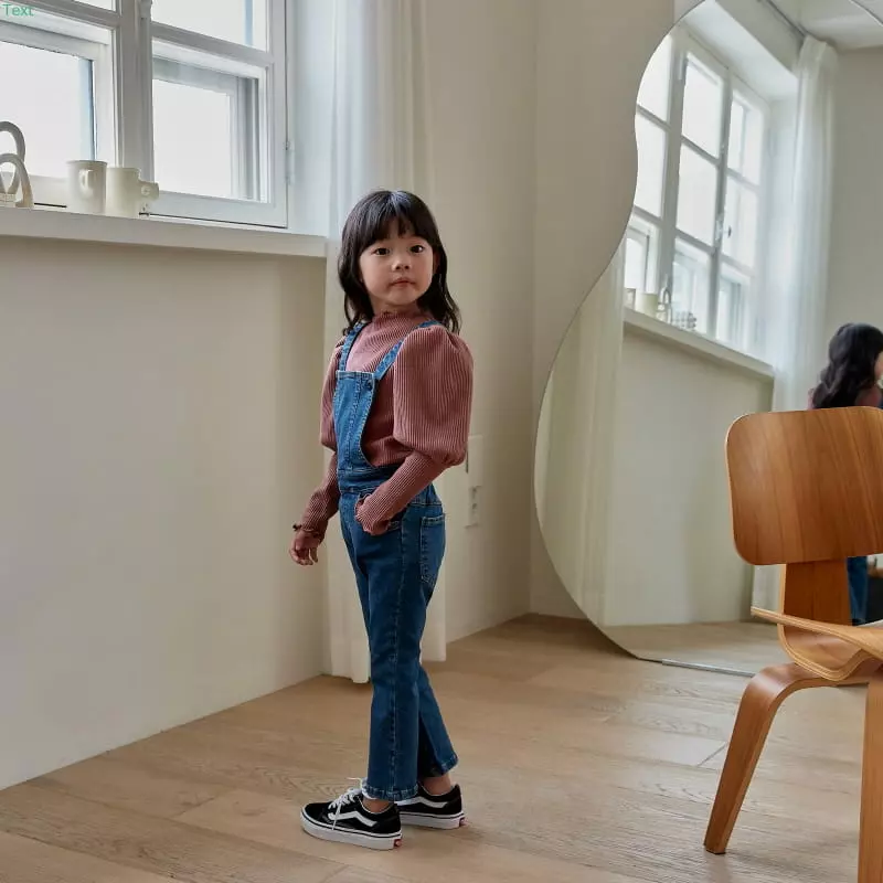 Honeybee - Korean Children Fashion - #discoveringself - Denim Dungarees Wide Pants - 8