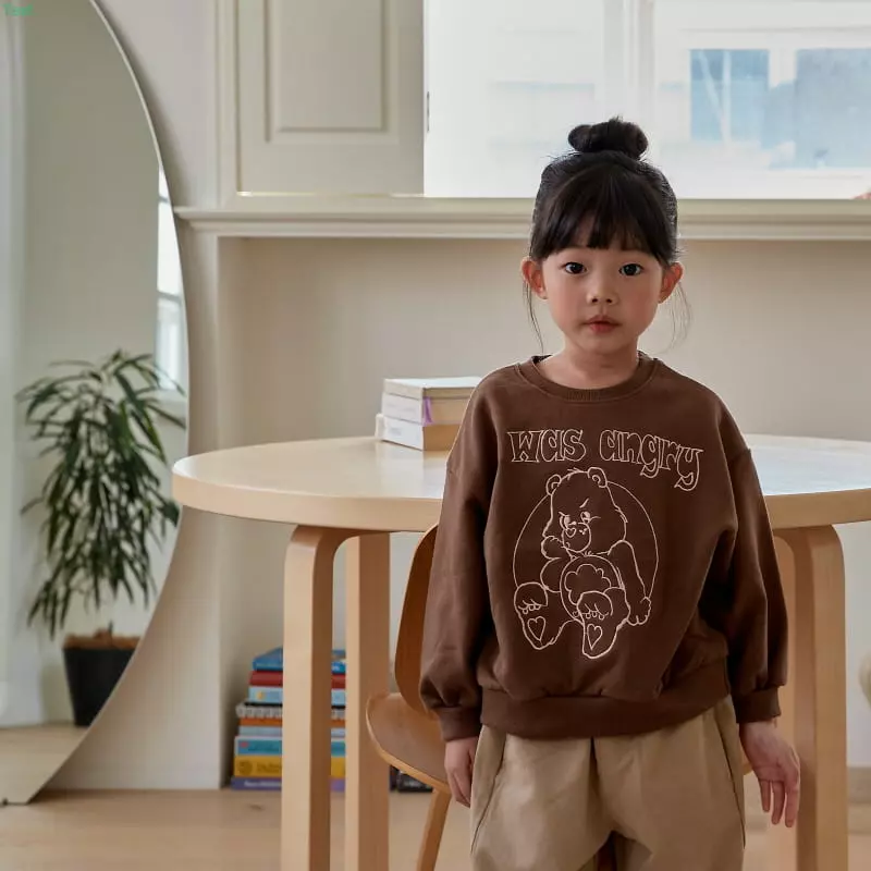 Honeybee - Korean Children Fashion - #discoveringself - Bear Embroidery Sweatshirt - 3