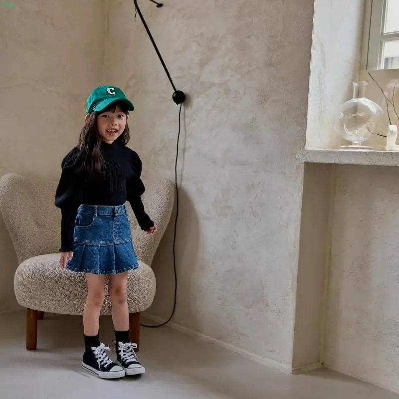 Honeybee - Korean Children Fashion - #discoveringself - Denim Wrinkle Skirt - 11