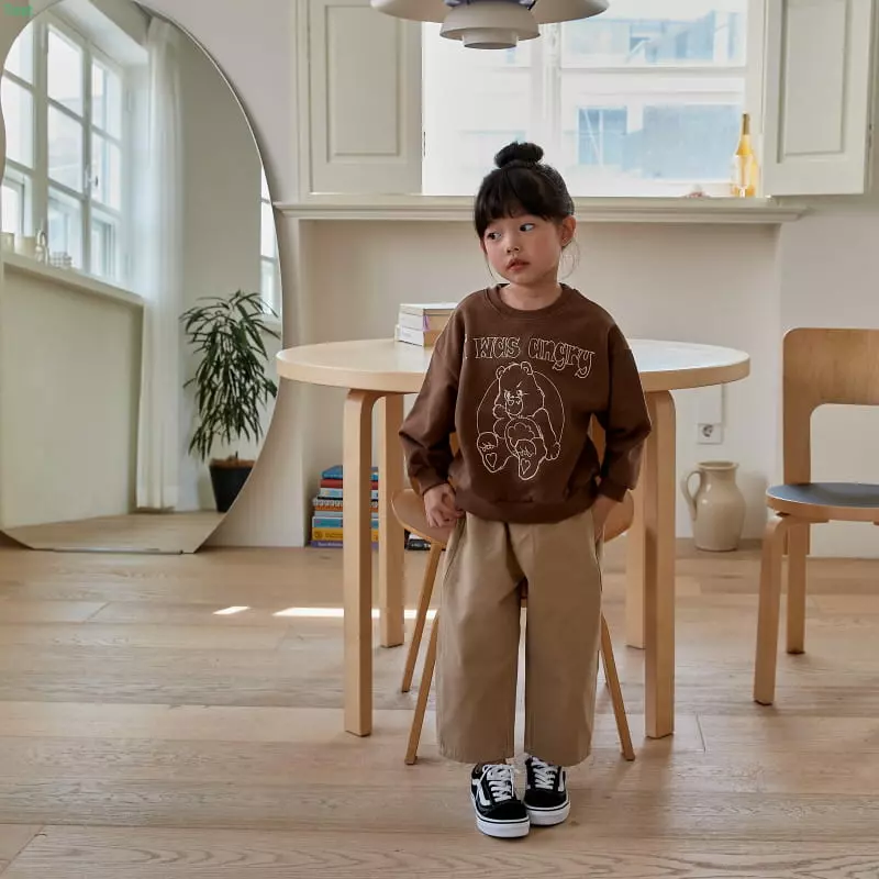 Honeybee - Korean Children Fashion - #discoveringself - Bear Embroidery Sweatshirt - 4