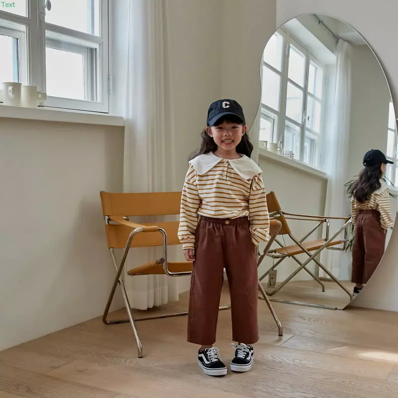 Honeybee - Korean Children Fashion - #fashionkids - Stripes Big Collar Tee - 3