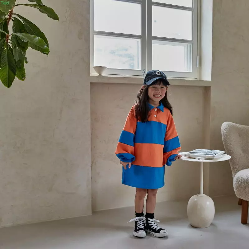 Honeybee - Korean Children Fashion - #fashionkids - Color Collar One-piece - 11