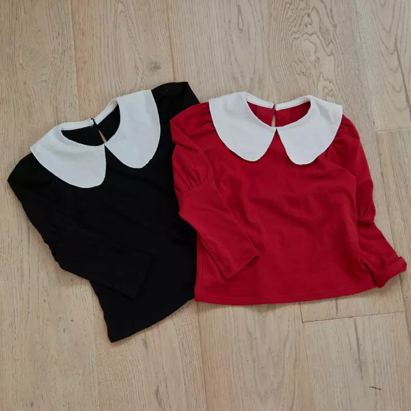 Honeybee - Korean Children Fashion - #kidsshorts - Collar Puff Tee