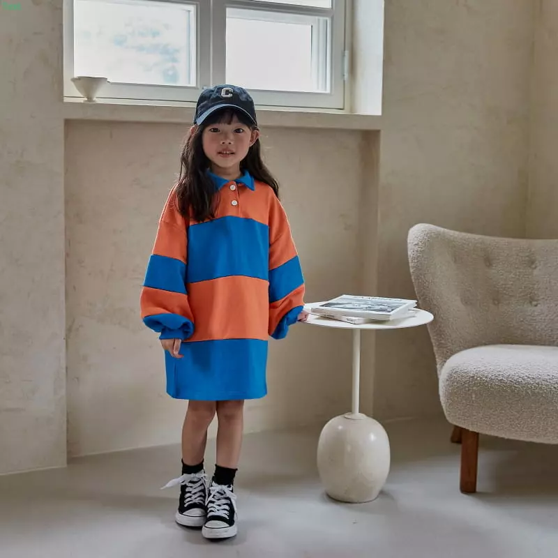 Honeybee - Korean Children Fashion - #kidsshorts - Color Collar One-piece - 12