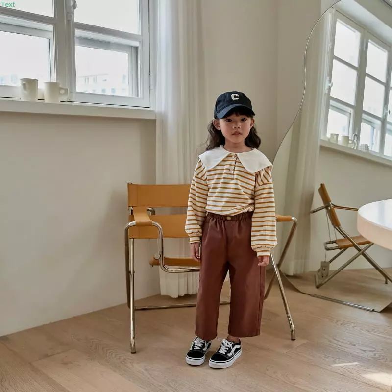 Honeybee - Korean Children Fashion - #kidzfashiontrend - Stripes Big Collar Tee - 6