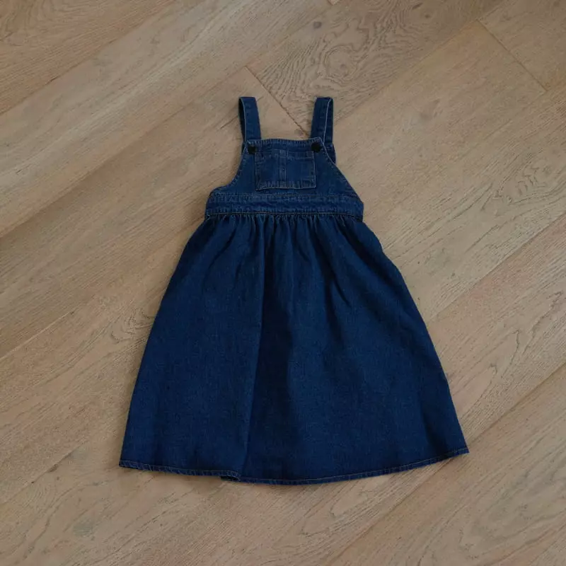 Honeybee - Korean Children Fashion - #kidzfashiontrend - Denim Dungarees Long Skirt