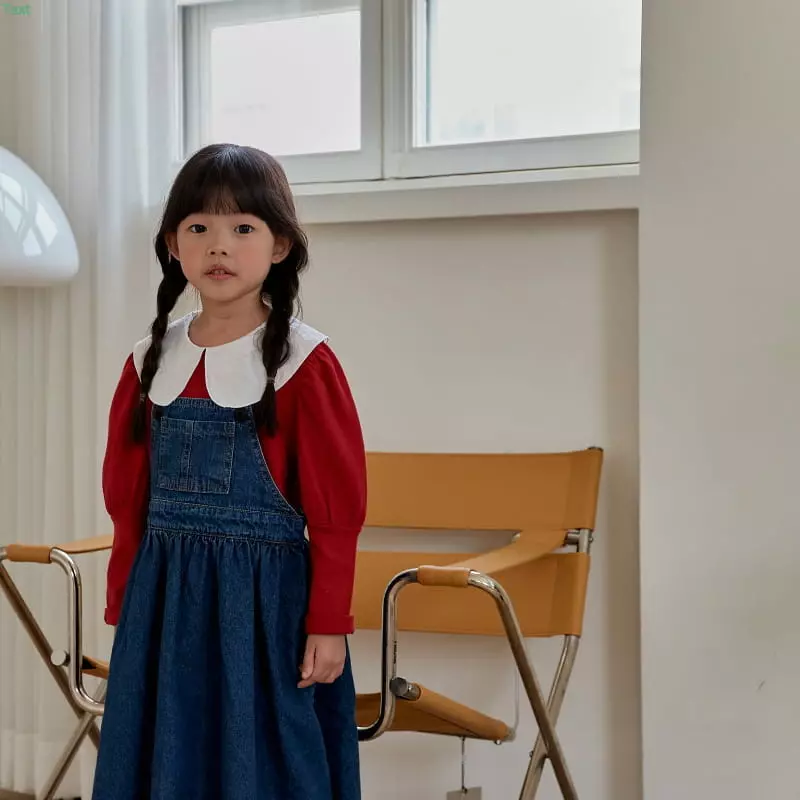 Honeybee - Korean Children Fashion - #littlefashionista - Denim Dungarees Long Skirt - 3