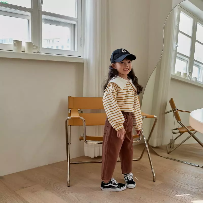 Honeybee - Korean Children Fashion - #magicofchildhood - Stripes Big Collar Tee - 9