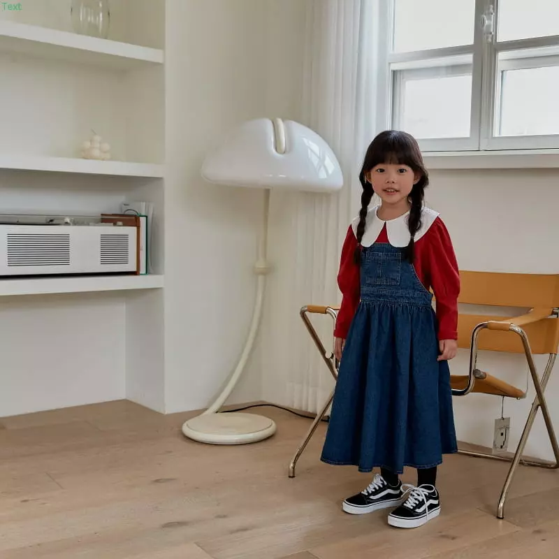 Honeybee - Korean Children Fashion - #littlefashionista - Denim Dungarees Long Skirt - 4