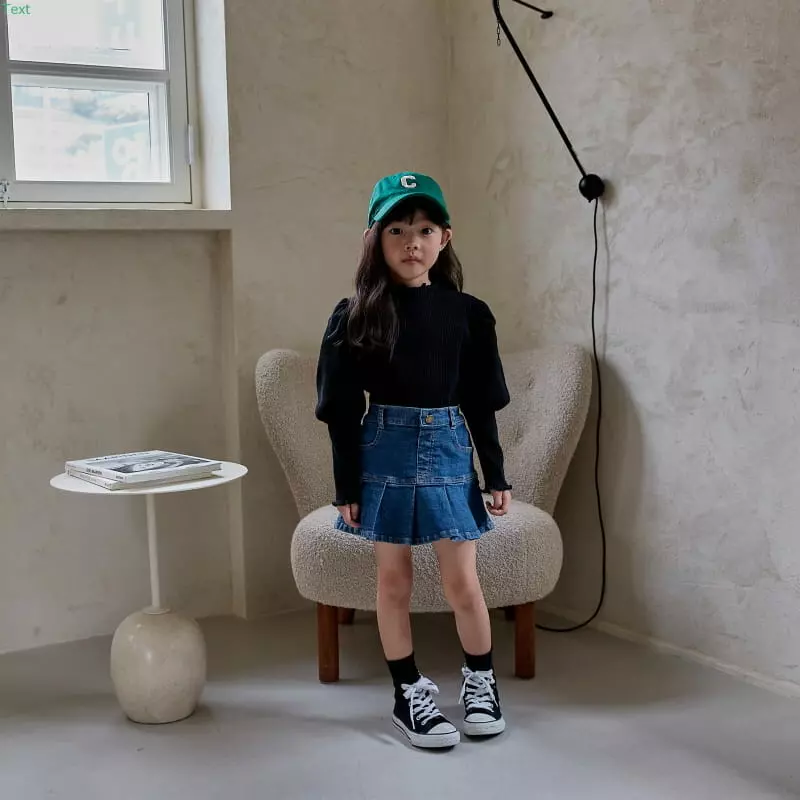 Honeybee - Korean Children Fashion - #magicofchildhood - Denim Wrinkle Skirt - 2