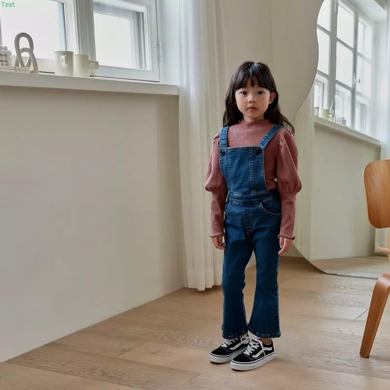 Honeybee - Korean Children Fashion - #minifashionista - Denim Dungarees Wide Pants - 2