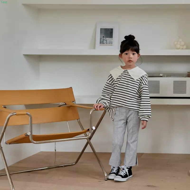 Honeybee - Korean Children Fashion - #minifashionista - Stripes Big Collar Tee - 10