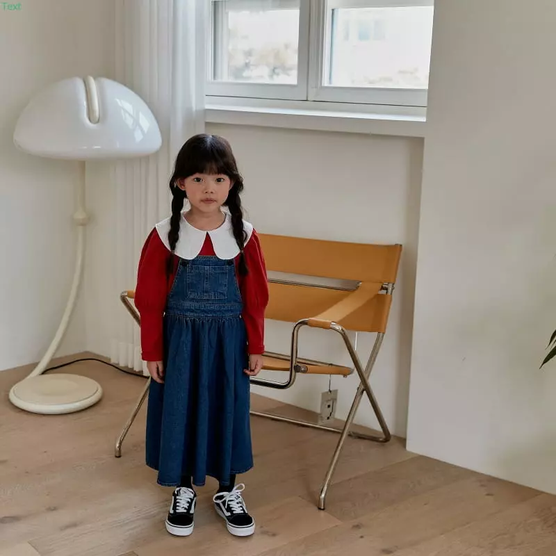 Honeybee - Korean Children Fashion - #minifashionista - Denim Dungarees Long Skirt - 5