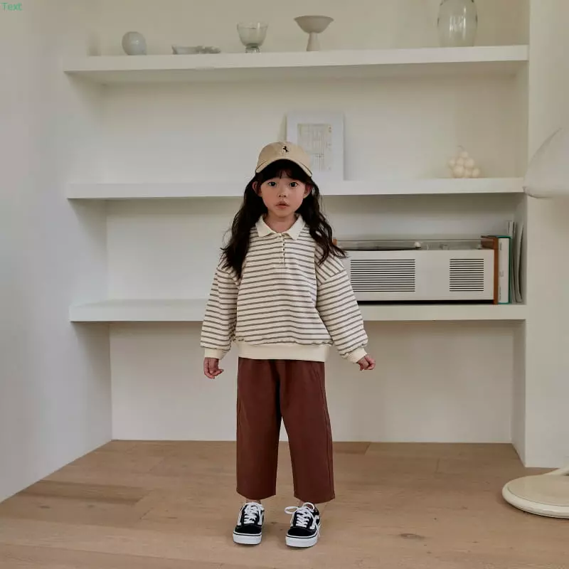 Honeybee - Korean Children Fashion - #prettylittlegirls - Stripes Collar Sweatshirt - 2