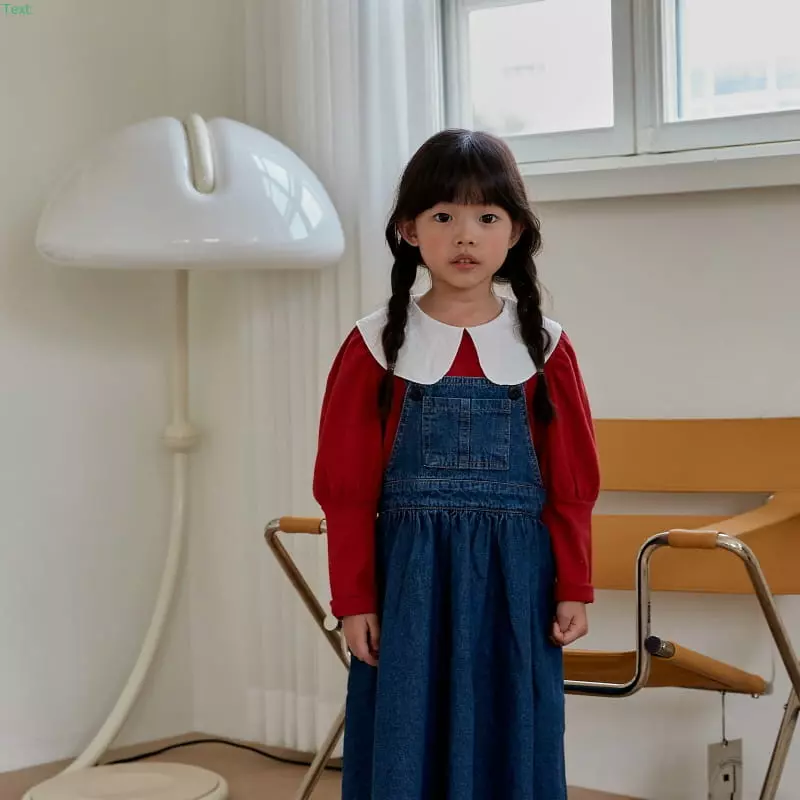 Honeybee - Korean Children Fashion - #prettylittlegirls - Denim Dungarees Long Skirt - 6
