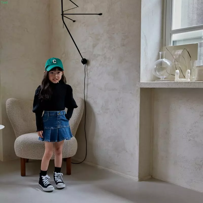 Honeybee - Korean Children Fashion - #minifashionista - Denim Wrinkle Skirt - 4