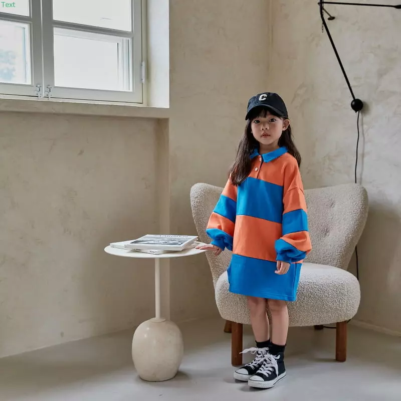 Honeybee - Korean Children Fashion - #prettylittlegirls - Color Collar One-piece - 3