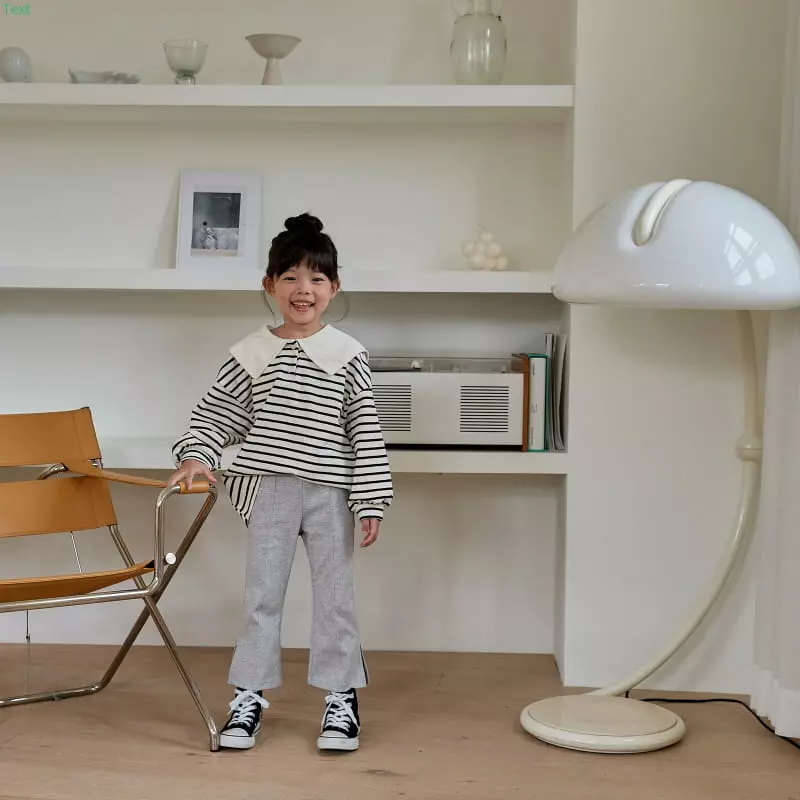 Honeybee - Korean Children Fashion - #todddlerfashion - Stripes Big Collar Tee - 12