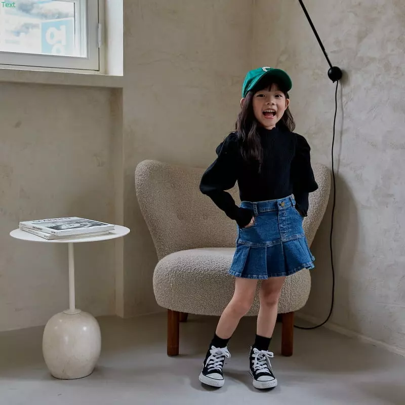 Honeybee - Korean Children Fashion - #todddlerfashion - Denim Wrinkle Skirt - 5