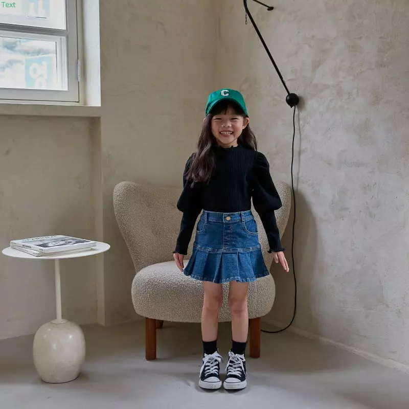 Honeybee - Korean Children Fashion - #toddlerclothing - Denim Wrinkle Skirt - 6