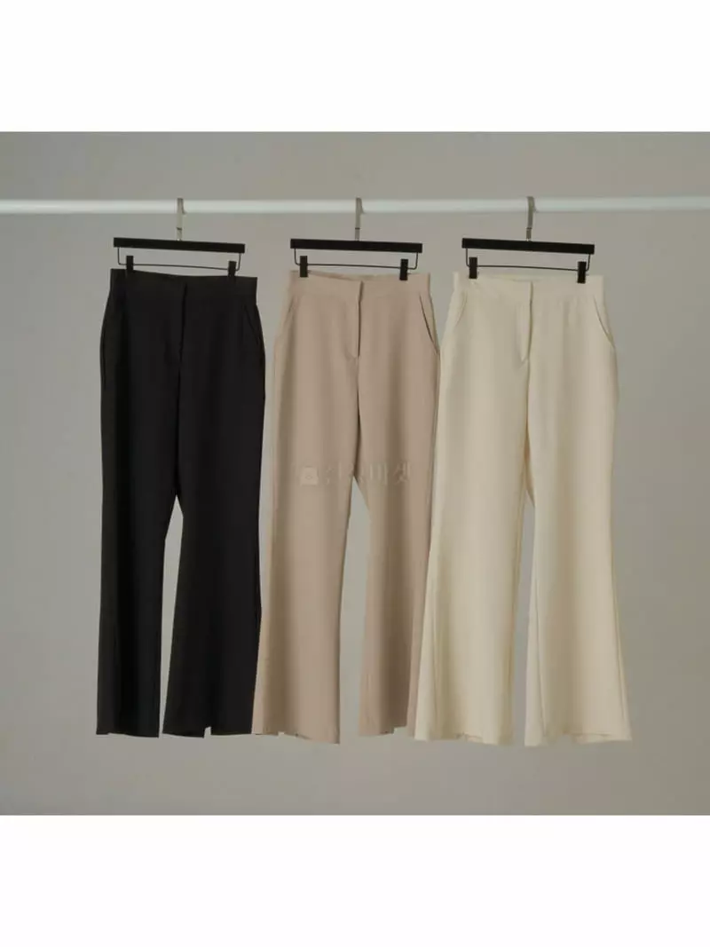 Howl - Korean Women Fashion - #momslook - Corner Slit Bootcut Slacks Pants - 12