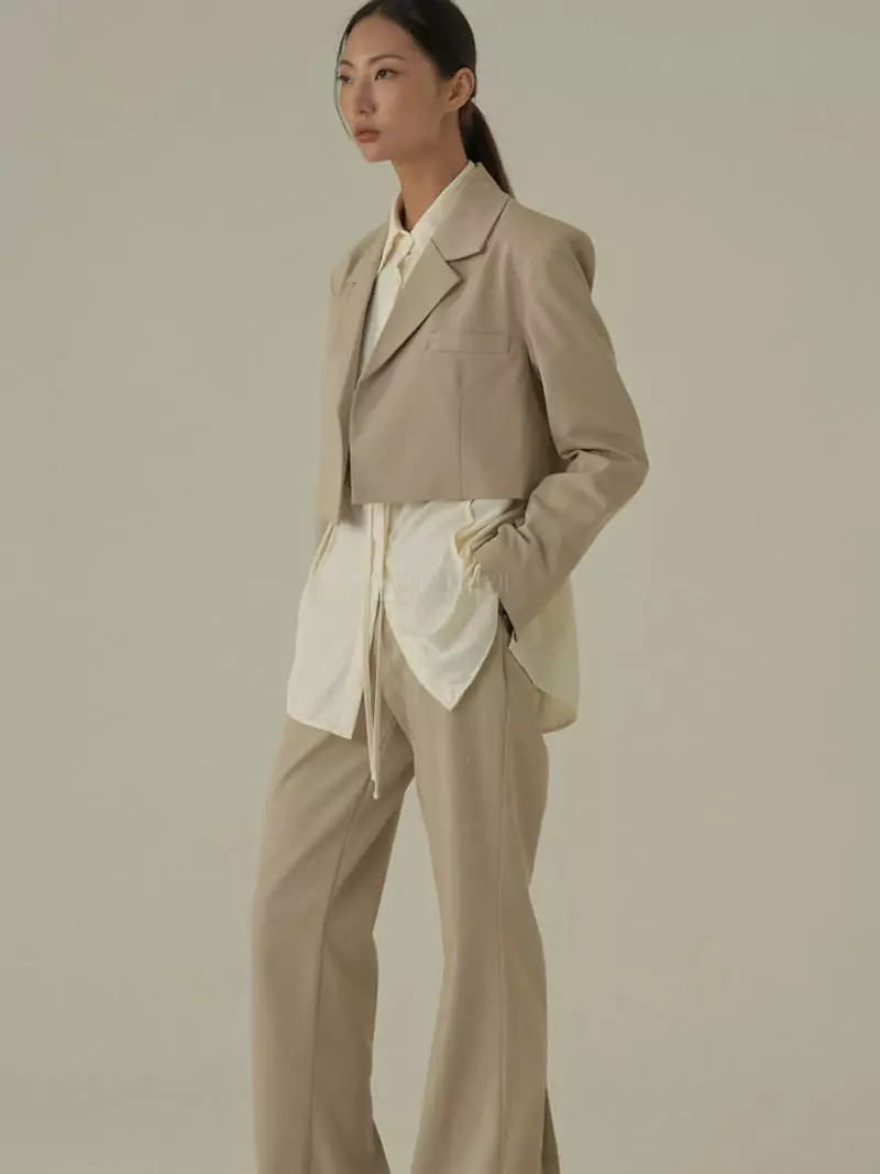 Howl - Korean Women Fashion - #momslook - Corner Slit Bootcut Slacks Pants - 2