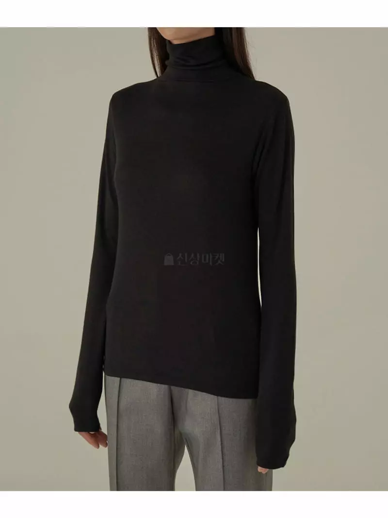 Howl - Korean Women Fashion - #womensfashion - Basic Incision Turtleneck Tee - 4