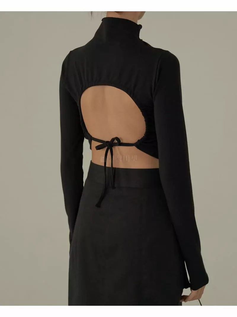 Howl - Korean Women Fashion - #momslook - Backless Strap Long Sleeve - 7