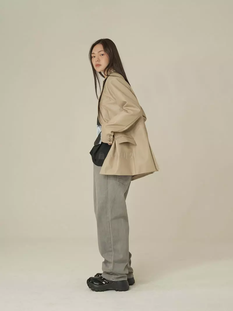 Howl - Korean Women Fashion - #momslook - Leather Blazer - 2