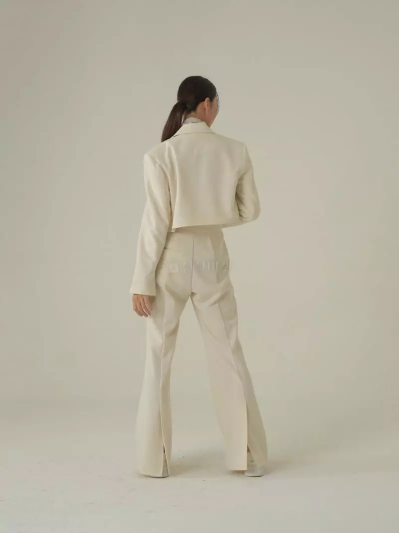 Howl - Korean Women Fashion - #womensfashion - Corner Slit Bootcut Slacks Pants - 7