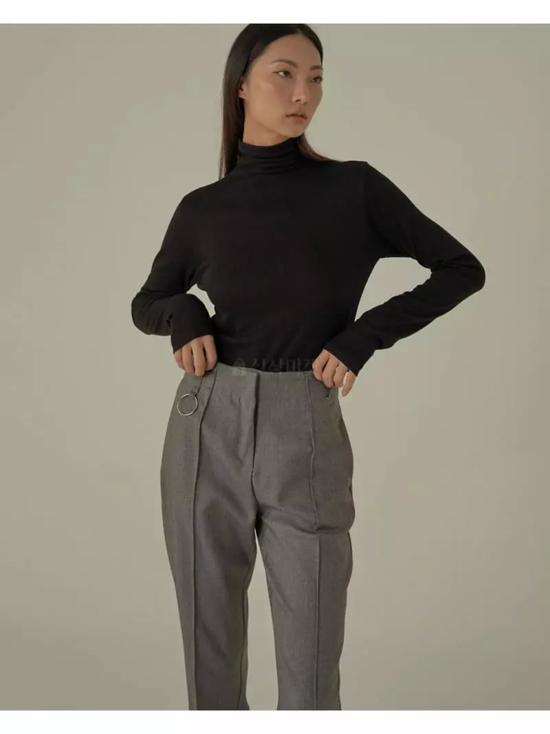 Howl - Korean Women Fashion - #womensfashion - Basic Incision Turtleneck Tee - 3