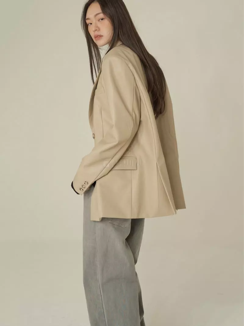 Howl - Korean Women Fashion - #womensfashion - Leather Blazer