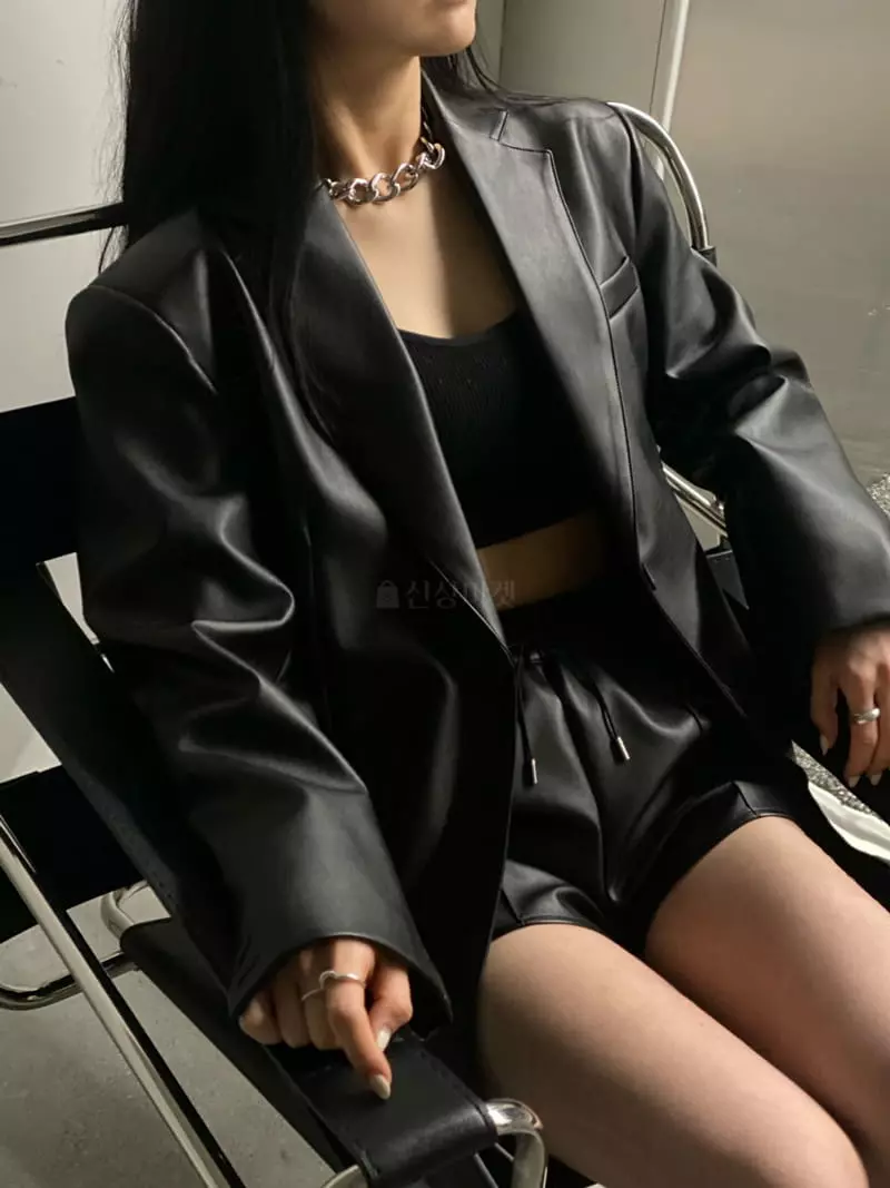 Howl - Korean Women Fashion - #womensfashion - Leather Blazer - 5